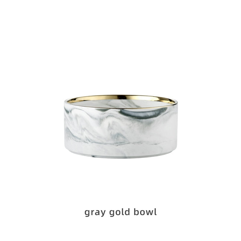 Marbling Ceramic Double Bowl For Pet - ESSENTIALS365