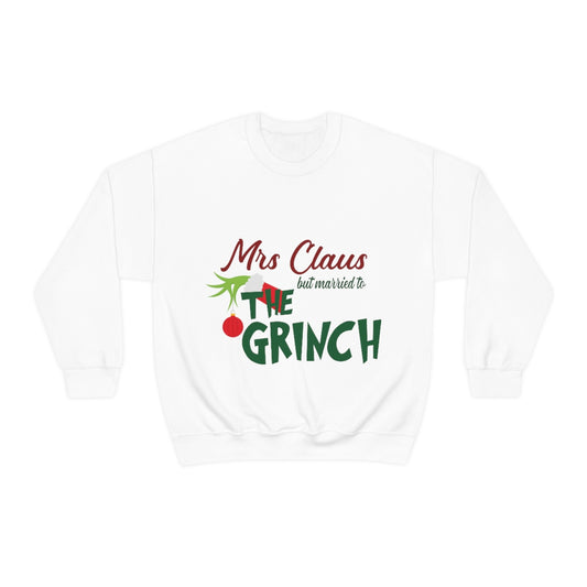 Ms Claus But Married to The Crinch  Unisex Heavy Blend™ Crewneck Sweatshirt - ESSENTIALS365